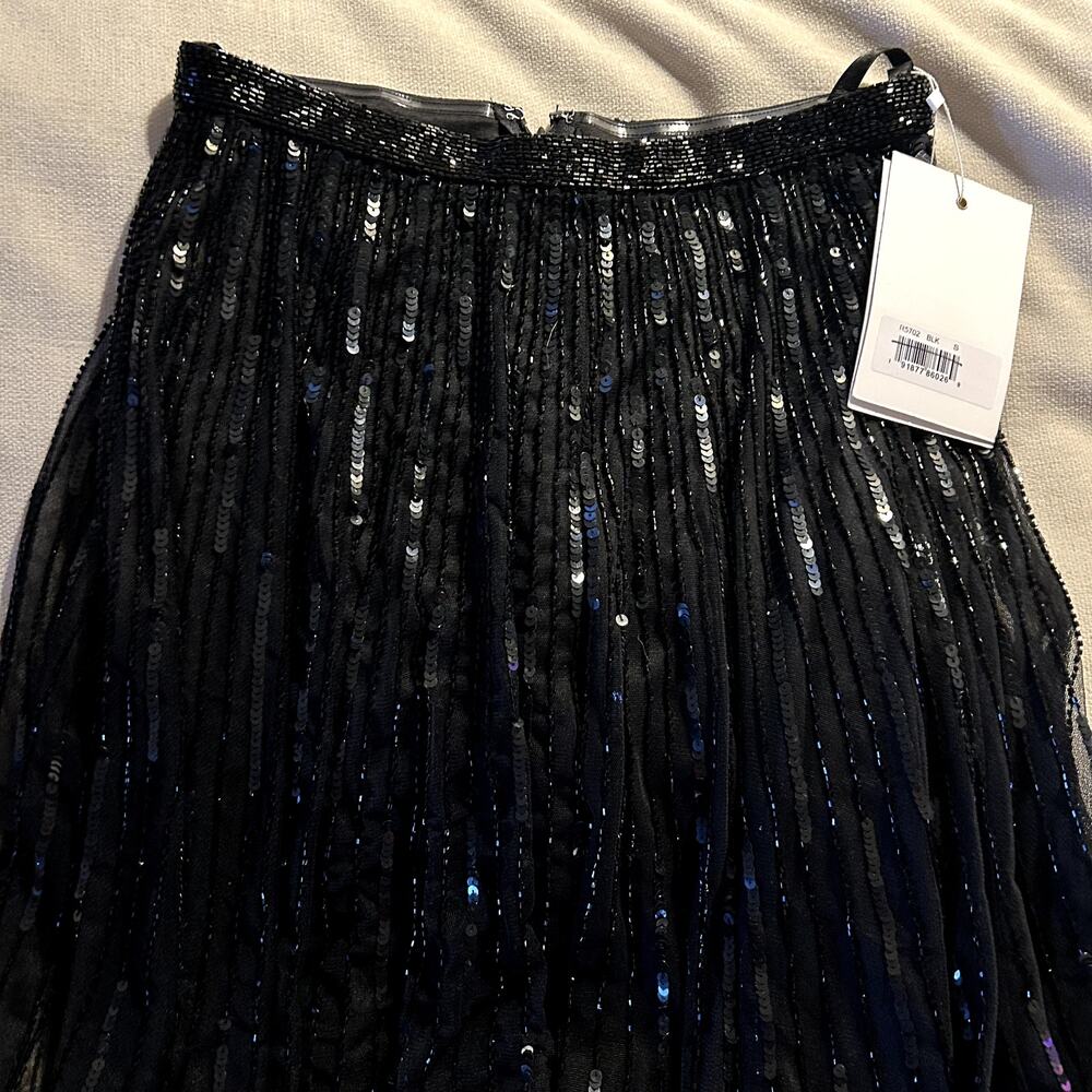 NWT New Mac Duggal Sequin Embellished Chiffon Evening Skirt Women's Size S - Picture 5 of 7